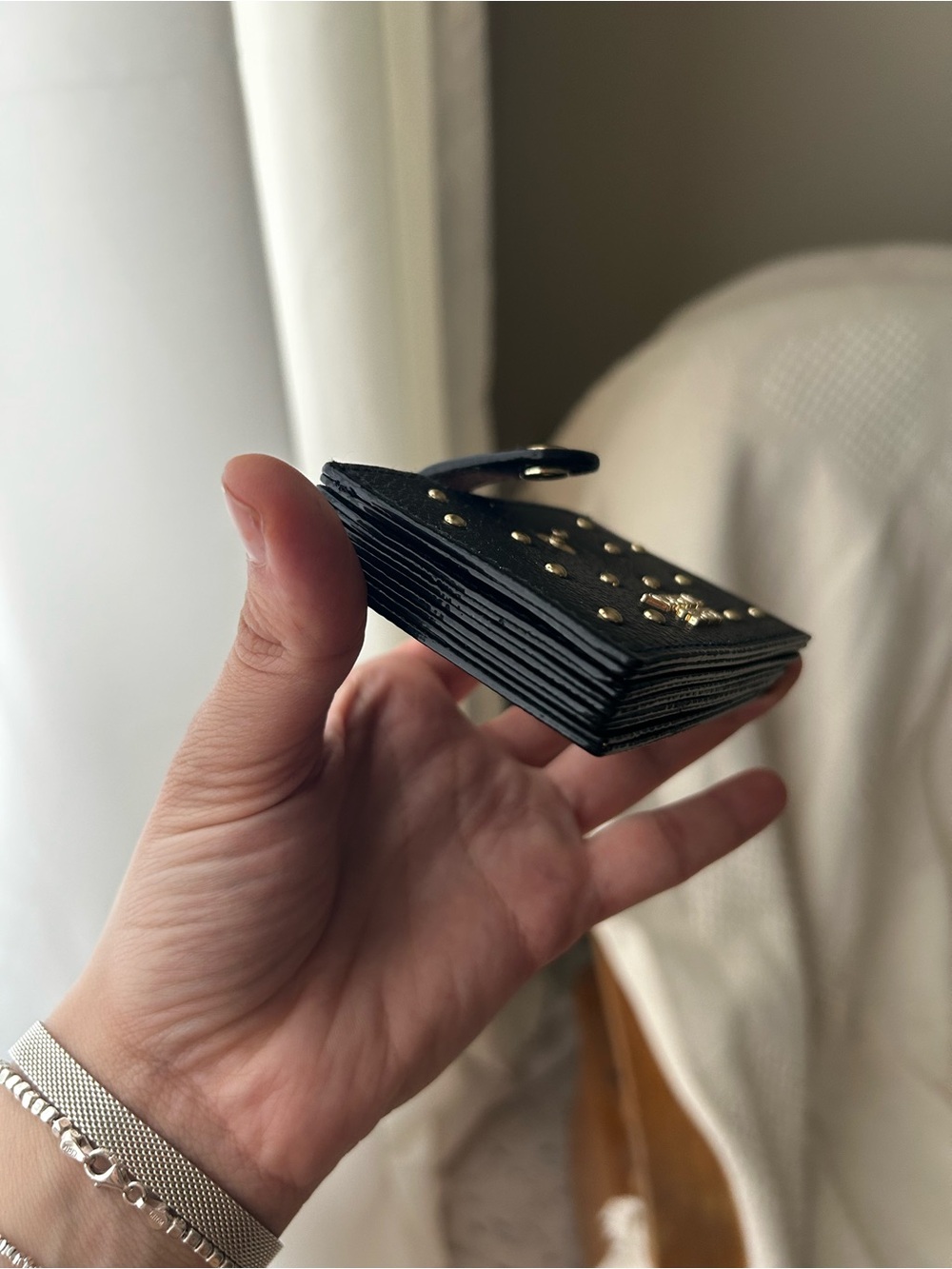 Victoria's Secret Black Card Holder with Gold Studs - Picture 5 of 6